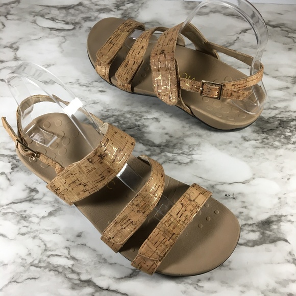 Vionic Shoes | Vionic Teagan Strappy Cork Print Sandal Shoes | Poshmark